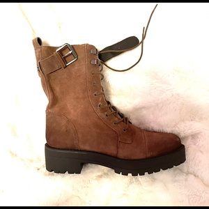 >>>NEW<<< Sam Edleman 7.5 brown suede combat boot >>Must Have<<